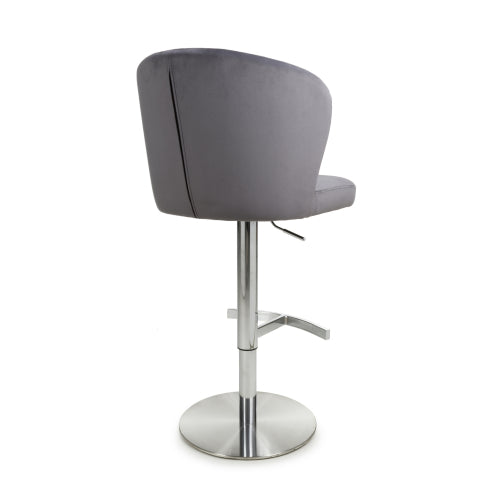 Sigma Brushed Velvet Fabric Bar Stool