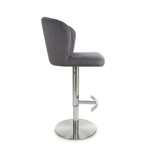 Sigma Brushed Velvet Fabric Bar Stool