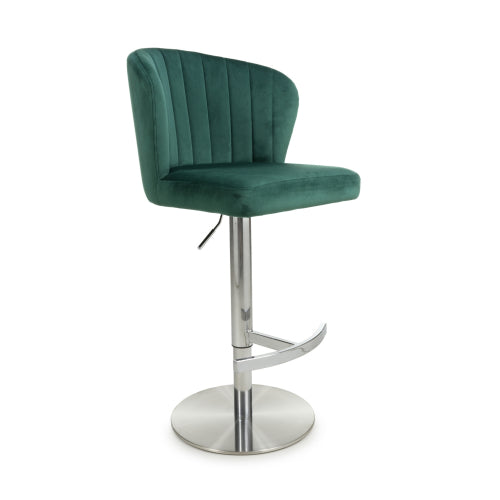 Sigma Brushed Velvet Fabric Bar Stool