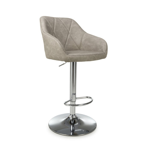 Serena Leather Effect Mink / Grey / Charcoal Bar Stool