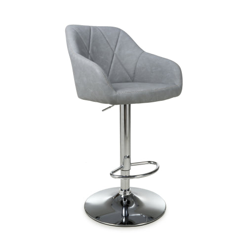 Serena Leather Effect Mink / Grey / Charcoal Bar Stool