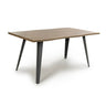 Curved Edge Dining Table Black Legs Discount Brown 1.6m Size