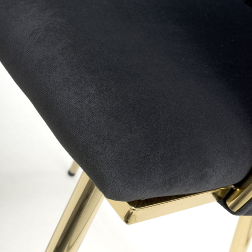 Ontario Chenille Mink / Black Velvet Fabric Dining Chair