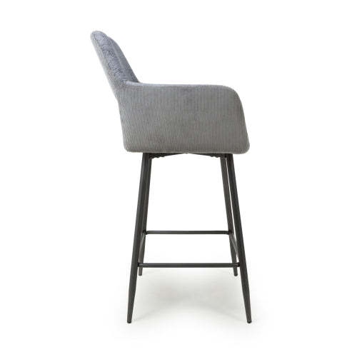 Sorento Chenille Corduroy Fabric Mink / Grey Bar Chair Stool