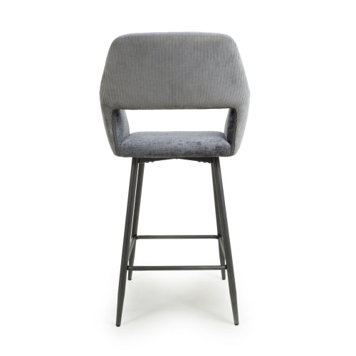 Sorento Chenille Corduroy Fabric Mink / Grey Bar Chair Stool