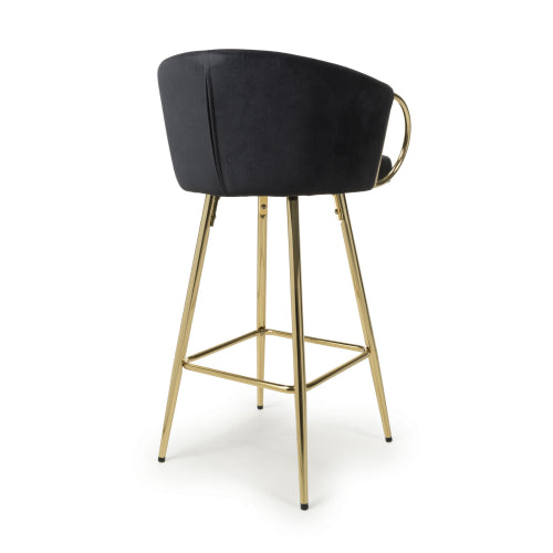 Volero Textured Effect Fabric Bar Stool Gold Legs