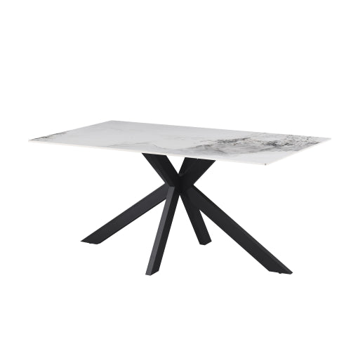 Kyoto Medium 1.6m Ceramic White Marble Dining Table