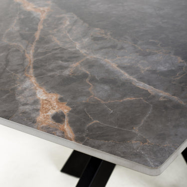Kyoto Centre Rise 140 - 180cm Extending Grey Marble Dining Table