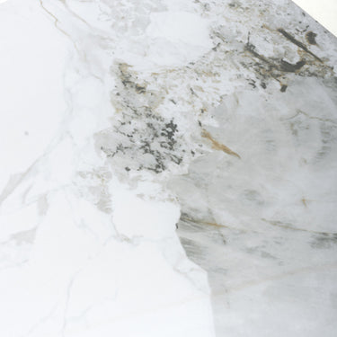 Kyoto Square Ceramic White Marble End Table