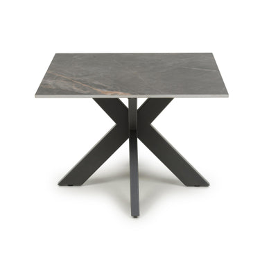 Kyoto Square Ceramic Grey Marble End Table