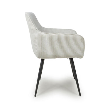 White Cord Fabric Dining Chair Outlet Furniture Store