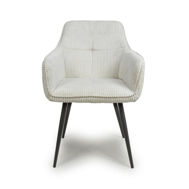 White Cord Fabric Dining Chair Outlet Furniture Store