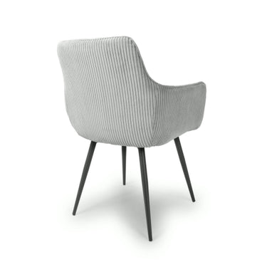 Melver Corduroy Light Grey Fabric Dining Chair