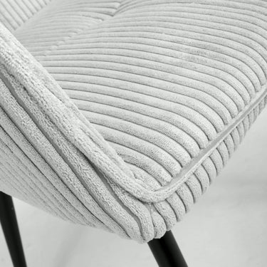 Melver Corduroy Light Grey Fabric Dining Chair