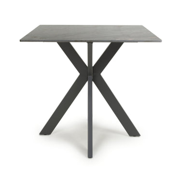 Kyoto Small 80cm Square Ceramic Grey Marble Dining Table