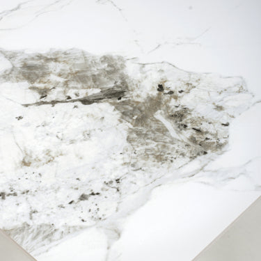 Kyoto Small 80cm Square Ceramic White Marble Dining Table