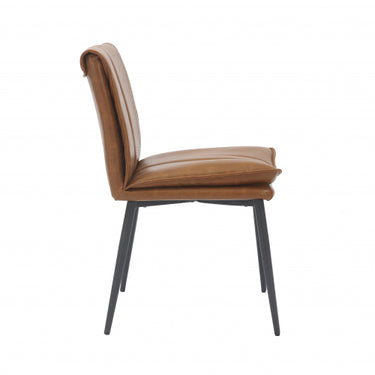 Downes Leather Effect Tan Dining Chair