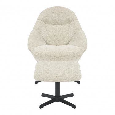 Searne Natural Lounge Arm Chair + Footstool