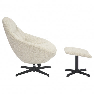 Searne Natural Lounge Arm Chair + Footstool