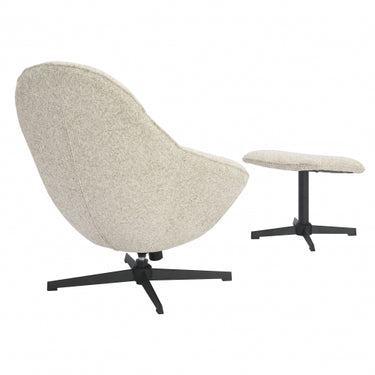 Searne Natural Lounge Arm Chair + Footstool