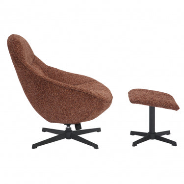 Searne Copper Blush Lounge Arm Chair + Footstool