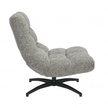 Chilham Light Grey Fabric Lounge Accent Swivel Chair