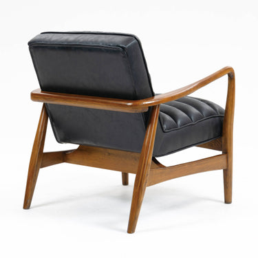 Club Leather Effect Black Vintage Armchair