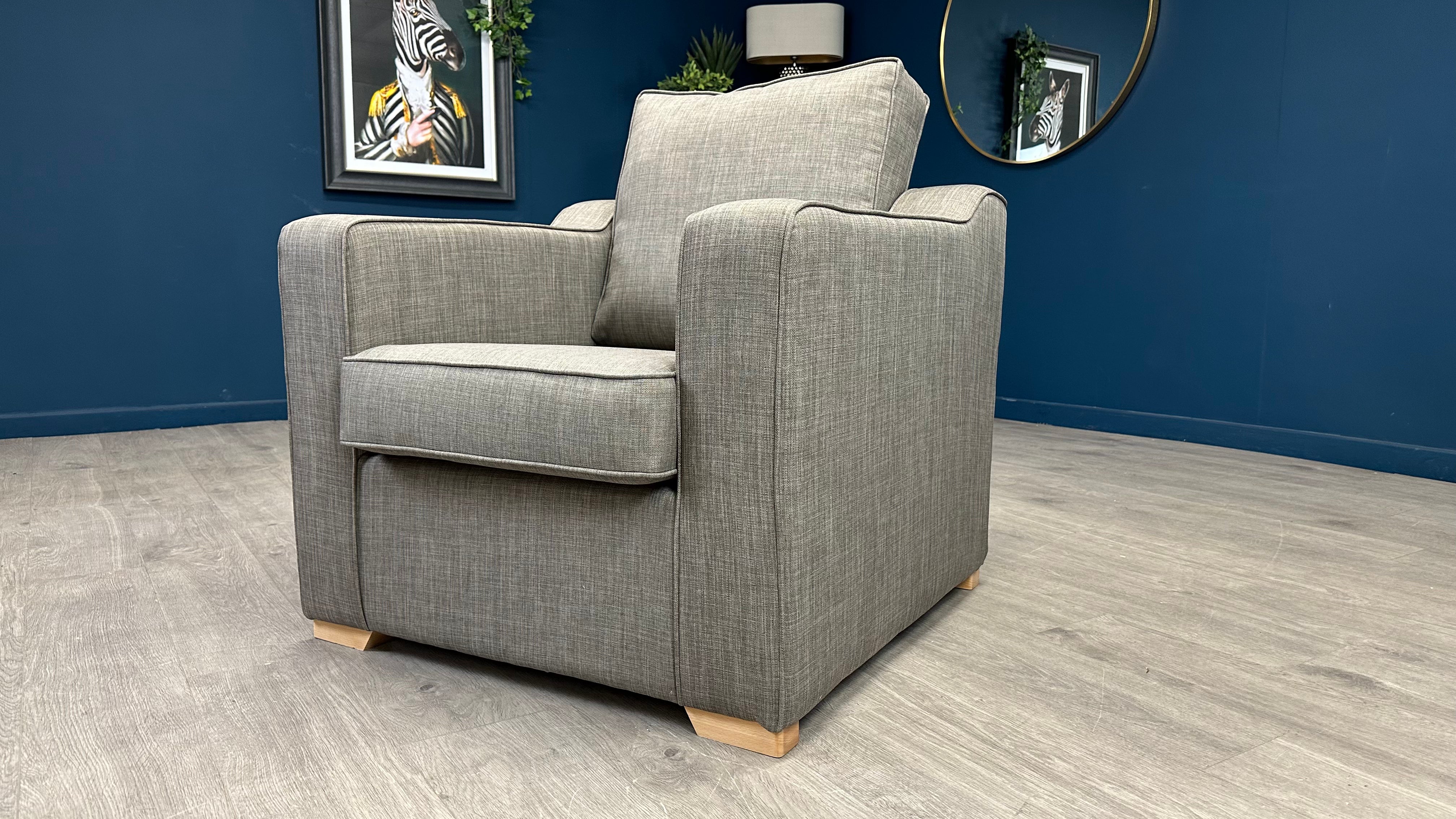 Benny Grey Fabric Arm Chair