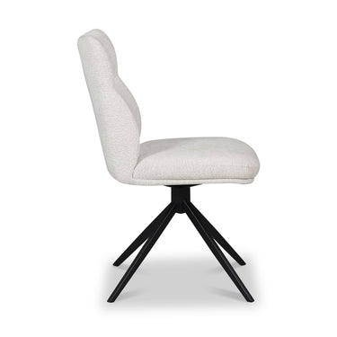 Perla Beige Fabric Swivel Dining Chair