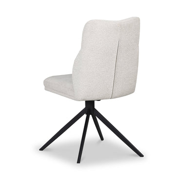 Perla Beige Fabric Swivel Dining Chair