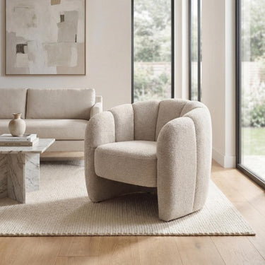 Arianna Champagne Chenille Fabric Accent Chair