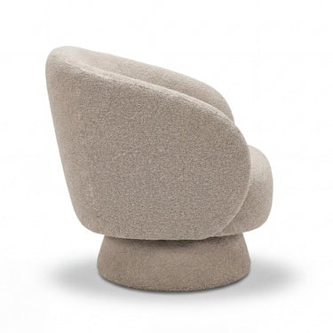 Venice Champagne Chenille Fabric Swivel Accent Chair