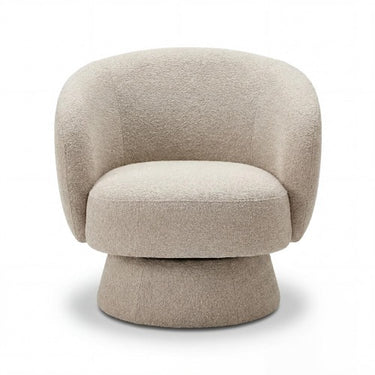 Venice Champagne Chenille Fabric Swivel Accent Chair