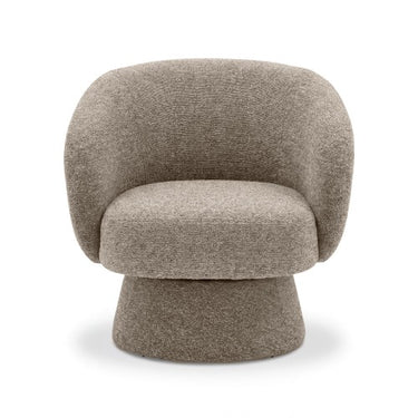 Venice Taupe Chenille Fabric Swivel Accent Chair