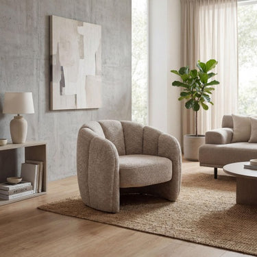 Arianna Taupe Chenille Fabric Accent Chair