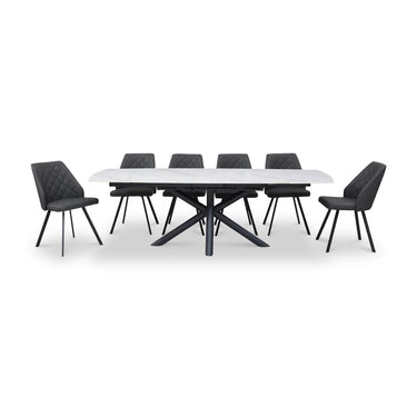 Murcia Marble Top Swivel Double Extending Ceramic Dining Table