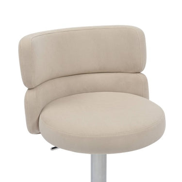 Malmaison Cream Velvet Brushed Steel Base Bar Stool