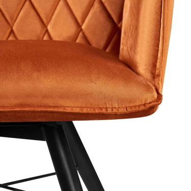 Matteo Burnt Orange Velvet Dining Chair