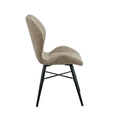 Caesar Dining Chair Mink Faux Suede