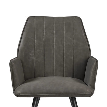 Wishbone Distressed Dark Grey Faux leather Dining Chair