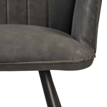 Wishbone Distressed Dark Grey Faux leather Dining Chair