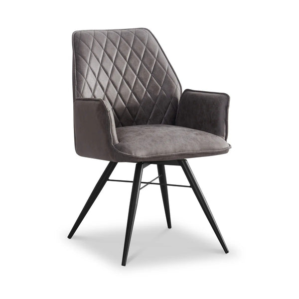 Matteo Charcoal Faux Suede Dining Chair