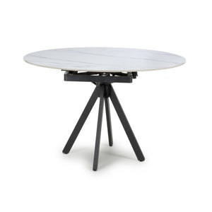 Rotazi Marble Top Swivel Round Extending Dining Table