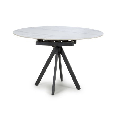 Rotazi Marble Top Swivel Round Extending Dining Table