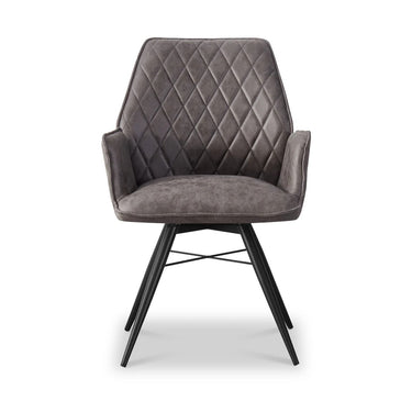 Matteo Charcoal Faux Suede Dining Chair