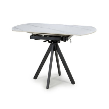 Rotazi Marble Top Swivel Round Extending Dining Table