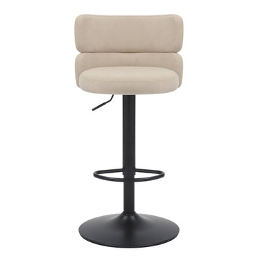 Malmaison Cream Velvet Black Base Bar Stool