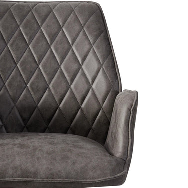 Matteo Charcoal Faux Suede Dining Chair