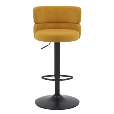Malmaison Mustard Velvet Black Base Bar Stool