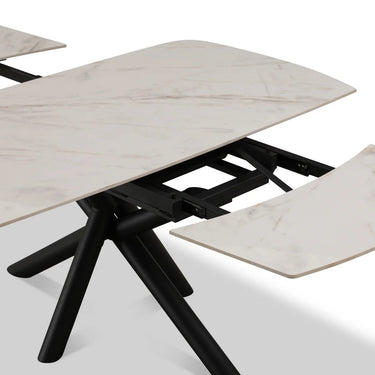 Murcia Marble Top Swivel Double Extending Ceramic Dining Table